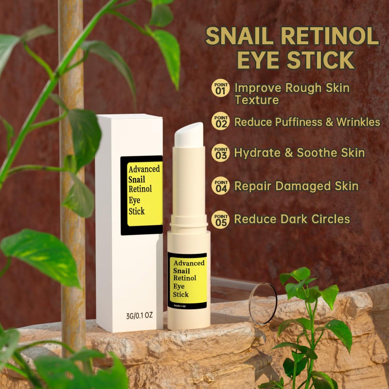 mopayzer Anti Aging Eye Cream For Dark Circles, Advanced Snail Retinol Eye Stick, 1 PCS Under Eye Cream For Puffiness & Bags, Reduce Wrinkles, Fine Lines, Moisturizating Skin. - Image 3